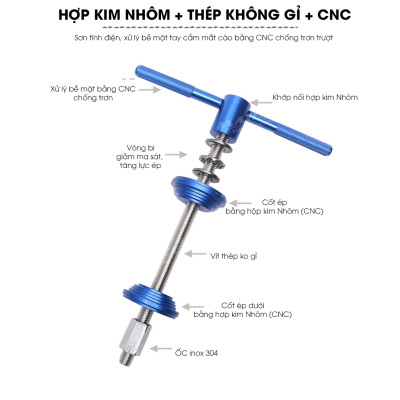 Dụng cụ tháo lắp bấm chén ép cổ xe đạp BB-2101, cho bát phốt, (Tool) ép cốt trục giữa trục đạp CNC - Mai Lee