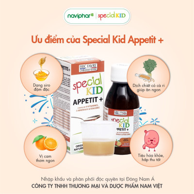 TPBVSK Special Kid Appetit+ Bổ sung các loại Vitamin và Khoáng chất - Hỗ trợ tiêu hóa tốt, giúp bé ăn ngon miệng (125ml)[Siro – Nhập khẩu Pháp]