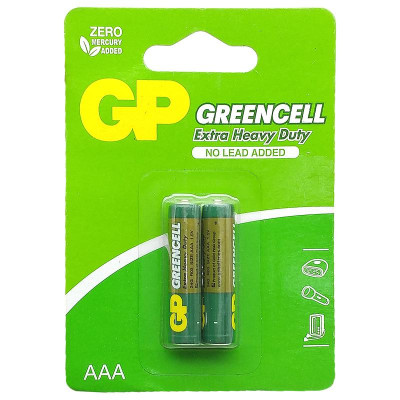 Vỉ 2 Pin Đũa GP Greencell Extra Heavy Duty AAA 1.5V - GP 24G-2U2