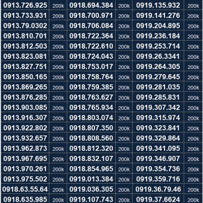 Sim Vinaphone đầu số 091, sim Phong Thuỷ, sim dễ nhớ - Hàng chính hãng