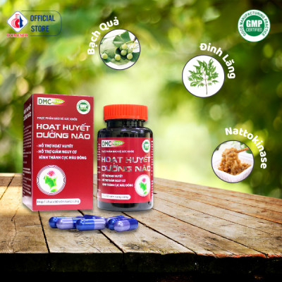 Viên Uống Bổ Não HOẠT HUYẾT DƯỠNG NÃO Domesco Hộp 60 Viên - Hỗ Trợ Tăng Cường Tuần Hoàn Máu Não, Cải Thiện Trí Nhớ, Ngăn Ngừa Hình Thành Cục Máu Đông, Giảm Đau Đầu, Hoa Mắt, Chóng Mặt