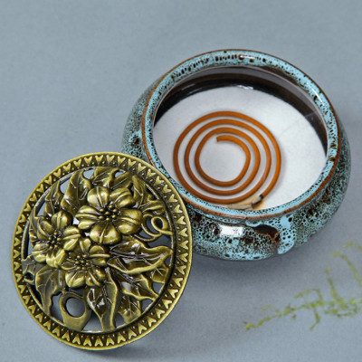 Chén xông trầm 05 xanh lá chất liệu gốm cao cấp