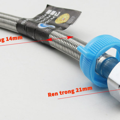 Bộ 2 dây cấp nóng lạnh chịu nhiệt vỏ Inox ruột cao su tổng hợp 50cm Eurolife EL-2DI-50