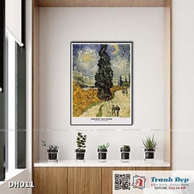 Tranh canvas - Road with Cypress and Star (1890) - Vincent van Gogh - DH011