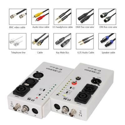 Hàng Chính Hãng - Bộ Test Cáp Âm Thanh CT-8 - Kiểm Tra Toàn Diện  XLR, Speakon, TRS, RCA, BNC, JACK 3.5mm,...Xác Định Lỗi Tiếp Địa, Nhiễu Âm, Kiểm Tra Cáp Dài Lên Tới 1000m Độ Bền Cao Pin 9V Tiết Kiệm Thời Gian Khắc Phục Nhanh Chóng - Alctron