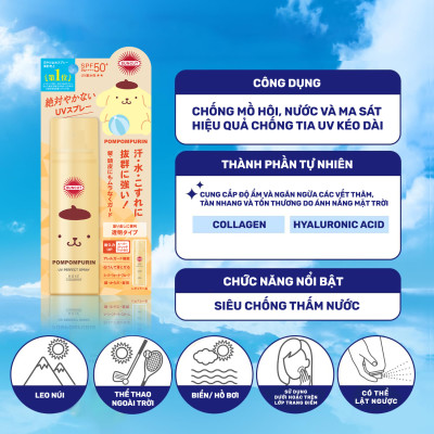 Phiên Bản Giới Hạn Xịt Chống Nắng Chống Thấm Nước Kose Suncut UV Perfect Spray Super Water Proof SPF50+ PA++++ (60 G)