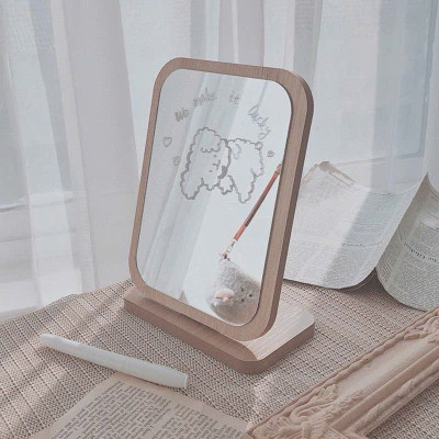 Gương Gỗ Hàn Quốc Để Bàn – Gương Trang Điểm Decor Vintage Sang Trọng - HÀNG CHÍNH HÃNG MINIIN