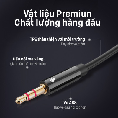Cáp gộp tai nghe 2 vào 1 Jack 3.5mm - Cáp audio 2 dương 1 âm cho máy tính, laptop hỗ trợ loa và mic chính hãng Vention BBTBY - Hàng chính hãng