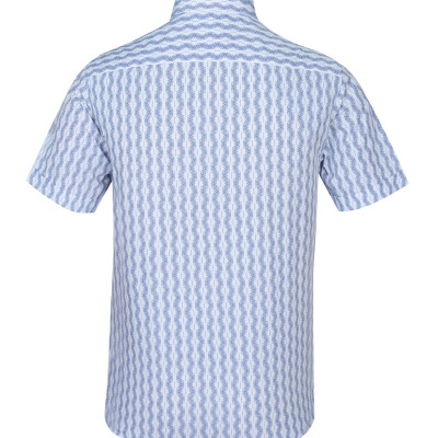 Áo sơ mi nam tay ngắn form suông vạt ngang Khatoco A1MN468T2-CNIN270-2412-N