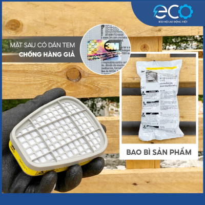Combo (7 món) mặt nạ phòng độc 3M 7501, 7502 kết hợp phin lọc 3M 6003, tấm lọc bụi 5N11 cùng nắp giữ 501  lọc hơi độc Hơi hữu cơ vô cơ Phun sơn Phun xịt thuốc sâu Mặt nạ chính hãng 