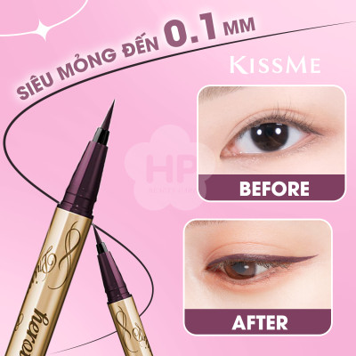 Bút Kẻ Mắt Nước Siêu Chống Trôi Nét Kẻ Sắc Mảnh Màu Nâu Tím Kissme Heroine Make