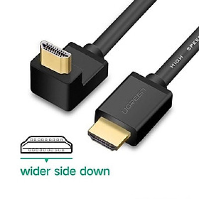 Ugreen UG10173HD103TK 2M màu Đen Cáp tín hiệu HDMI chuẩn 1.4 đầu bẻ góc 90 độ - HÀNG CHÍNH HÃNG