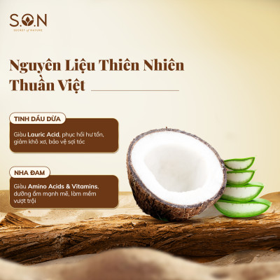 Dầu xả S.O.N Dừa & Nha Đam Phục Hồi Khô Xơ, Hư Tổn, Nuôi Dưỡng Tóc Mềm Mượt 250ml