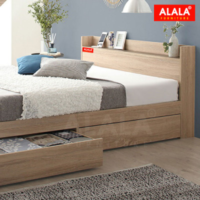 Giường ngủ ALALA37 + 2 hộc kéo / Miễn phí vận chuyển và lắp đặt/ Đổi trả 30 ngày/ Sản phẩm được bảo hành 5 năm từ thương hiệu ALALA/ Chịu lực 700kg