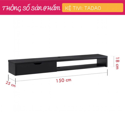 Kệ TV gỗ phòng ngủ nhỏ gọn tiện dụng SMLIFE Tadao