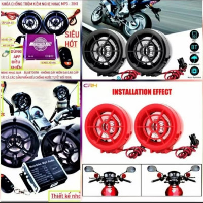 BỘ 2 LOA NGHE NHẠC KIÊM CHỐNG TRỘM KẾT NỐI BLUETOOTH LẮP XE MÁY XE ĐIỆN