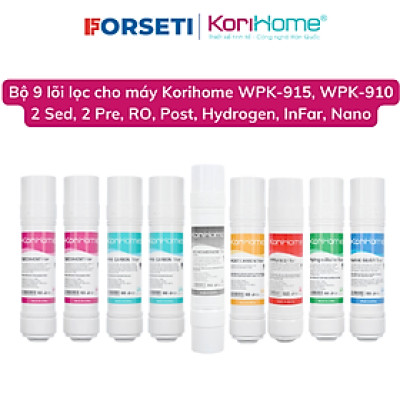 Combo 9 lõi lọc nước Korihome chính hãng cho máy lọc nước Korihome WPK-915, WPK-910 nhập khẩu Hàn Quốc