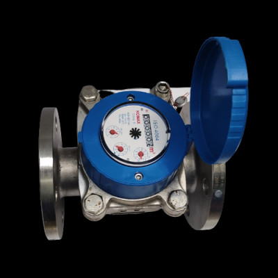 Đồng hồ nước Komax thân inox DN50 nối bích có tem giấy hiệu chuẩn đầy đủ, dùng cho các nhà máy, xí nghiệp, công ty về hóa chất, thực phẩm, nước sạch - HÀNG CHÍNH HÃNG