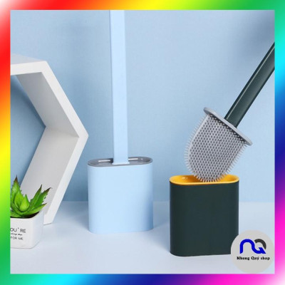 Cây cọ vệ sinh bồn cầu bằng gai silicon thông minh kèm hộp đựng - Chổi cọ Toilet mẫu mới tặng kèm 2 miếng dán