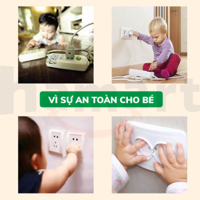 COMBO 5 Nút Bịt Ổ Điện Chống Giật An Toàn Cho Bé Có Quai Rút Đầu Nắp Che Bảo Vệ Ổ Cắm Tiện Lợi
