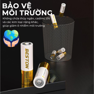 Pin Alkaline Beston AA AAA 1.5V cho Micro karaoke, đồ chơi , điều khiển, mẫu mới bền bỉ và an toàn