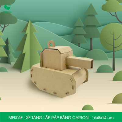 MFK06E - Xe tăng carton - 16x8x14 cm - Đồ chơi lắp ráp mô hình từ bìa carton cứng cao cấp