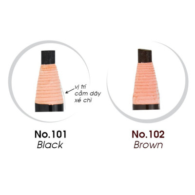 Chì mày xé Suri Eyebrow Pencil Hàn Quốc No.101 Black tặng kèm móc khoá
