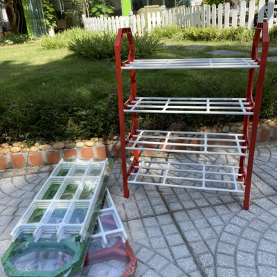 Giá để giày dép đa năng 4 tầng khung nhựa - Kệ giày dép 4 tầng