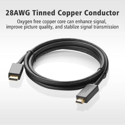 Ugreen UG10203DP101TK 3M Màu Đen Cáp chuyển đổi Displayport sang HDMI thuần đồng - HÀNG CHÍNH HÃNG