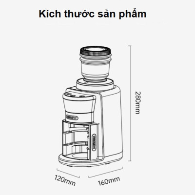 Máy Xay Hạt Cà Phê Espresso HiBREW G3A Tự Động Chống Vón Cục Tĩnh Điện, Tích Hợp 31 Chế Độ Xay - Thương Hiệu Mỹ Cao Cấp, Hàng Chính Hãng