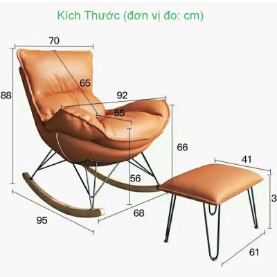 Ghế sofa thư giãn bập bênh kèm đôn