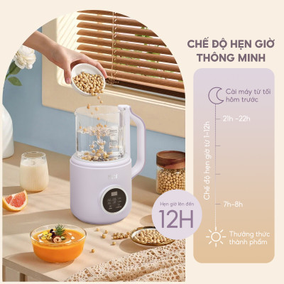 Máy làm sữa hạt đa năng Lebenlang LBL1689, 500W, 800ml, tiết kiệm thời gian, có hẹn giờ, bảo hành 2 năm - hàng chính hãng