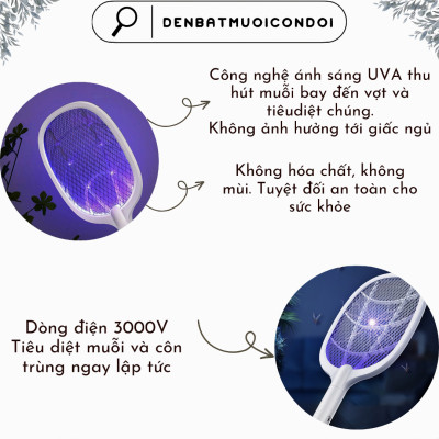 Vợt Muỗi Thông Minh Tự Động Bắt Muỗi Đa Năng 2 Trong 1 Tích Hợp Đèn Led Mã WD947  Loại Tốt, Hàng Chính Hãng