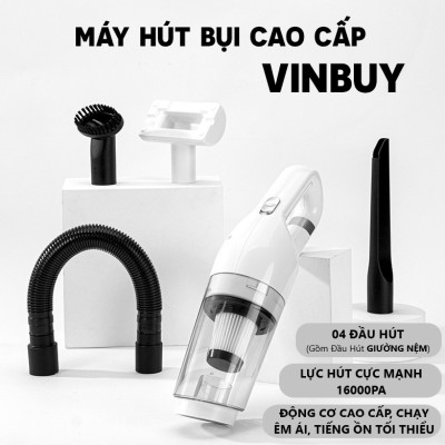 Máy Hút Bụi Cầm Tay Không Dây VinBuy Lực Hút Mạnh Mẽ 16000PA Chức Năng Hút Bụi Khô Và Ướt - Máy Hút Bụi Ô Tô, Máy Hút Bụi Gia Đình - Hàng Chính Hãng
