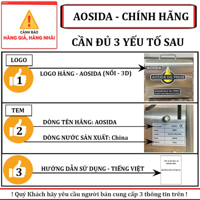 HÀNG CHÍNH HÃNG - Máy ép dầu thực vật dùng trong gia đình. Thương hiệu Anh Quốc cao cấp AOSIDA - 888A