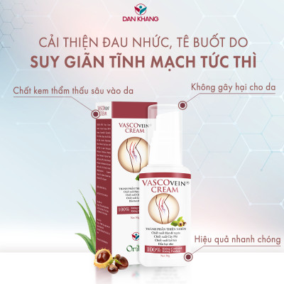 Bộ Sản Phẩm Hỗ Trợ Bệnh Suy Giãn Tĩnh Mạch Vascovein (Viên uống & Kem thoa)