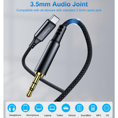 Cáp chuyển đổi Choetech AUX006 từ Type C sang Audio 3.5mm  (Hàng chính hãng)