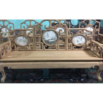 Bộ Bàn Ghế Guột Móc Mỏ Khảm Đá Gỗ Gụ