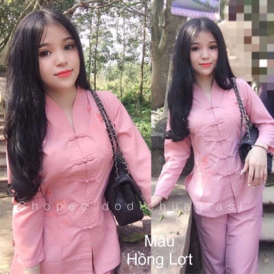 ĐỒ LAM ĐI CHÙA Mẫu Bà Lai Vải Kate Mịn