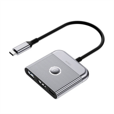 Hub Chuyển Đổi WI WU Travel 3-IN-1 TYPE C WI-HB002 - Hàng Chính Hãng