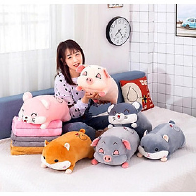 Thú nhồi bông chuột hamster đang yêu - Size từ 50cm đến 90cm - Quà tặng gấu bông chuột hamster làm gối ôm êm mịn cho bé.