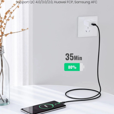 Ugreen 50878 3M màu đen cáp USB TYPE C ra A hỗ trợ sạc nhanh mạ vàng 24K US174  Hàng chính Hãng