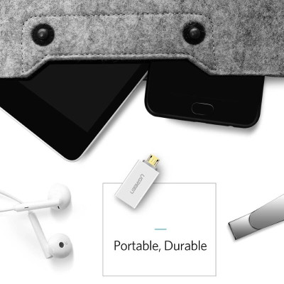 Ugreen UG30529US195TK Màu Trắng Đầu chuyển đổi MICRO USB sang USB âm hỗ trợ OTG - HÀNG CHÍNH HÃNG