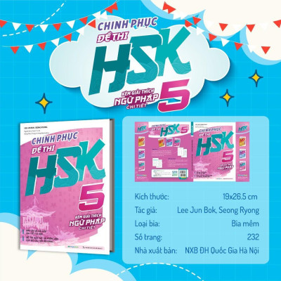 Sách - Chinh Phục Đề Thi HSK 5 - Kèm Giải Thích Ngữ Pháp Chi Tiết - Megabook