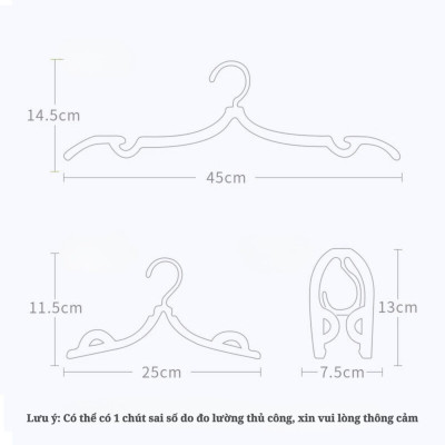 Móc treo quần áo gập gọn Suncojia, móc treo quần áo di động đa năng đi công tác, du lịch, gói 10 cái