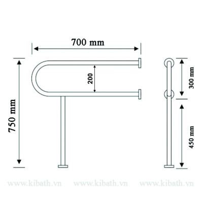 Tay Vịn An Toàn Inox 304 Cho Người Già KB-616.06