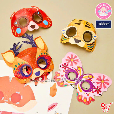 Đồ Chơi Stem Thiết Kế Mặt Nạ Giấy Hình Động Vật 3D cho bé - Animal Paper Masks Mideer