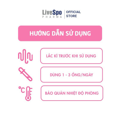 Men vi sinh cho Bé Táo Bón, Biếng Ăn, Rối Loạn Tiêu Hóa - LiveSpo PREGMOM 3 tỷ bào tử lợi khuẩn - Hộp 20 ống x 5ml