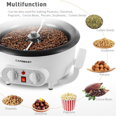 Máy rang hạt cà phê và các loại hạt tự động tích hợp điều chỉnh thời gian, thương hiệu Mỹ cao cấp Cafemasy SCR-300B - Hàng Nhập Khẩu (Bảo hành 12 Tháng)