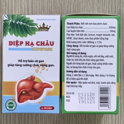 Diệp hạ châu Kingphar -Hộp 40 viên- Giải Độc Gan, Thanh Lọc Cơ Thể